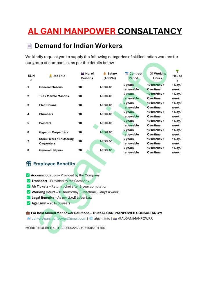employment visa for indian